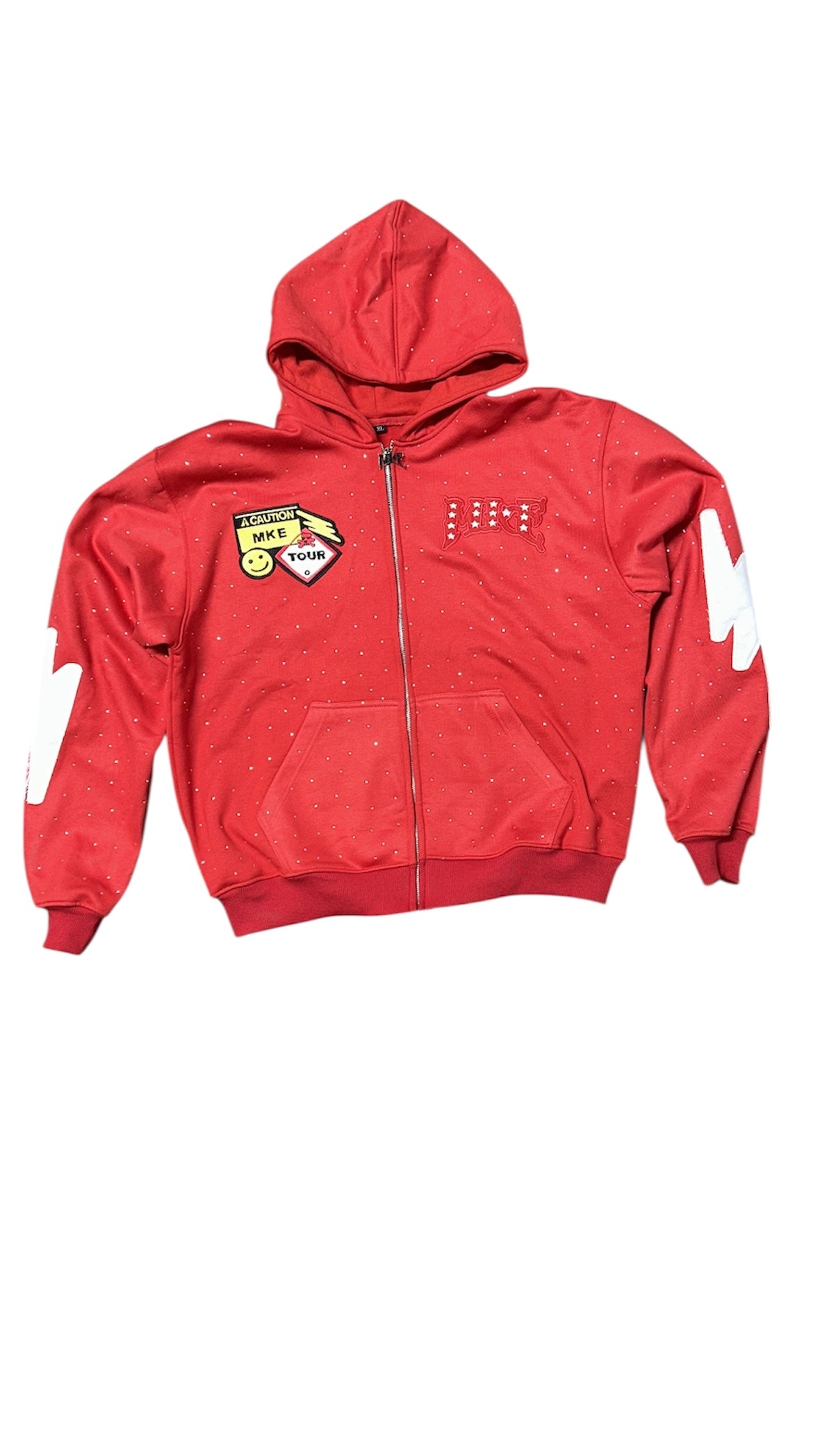RED CRYSTAL EMBROIDERY JACKET