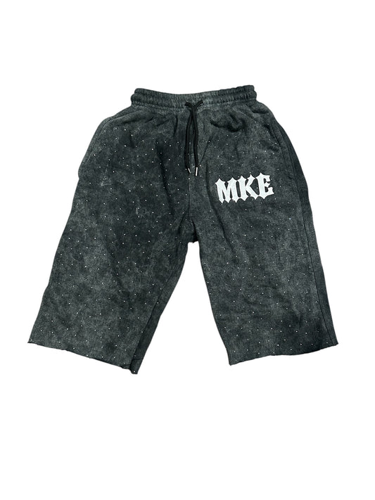 Black Rhinestone Long John Sworts